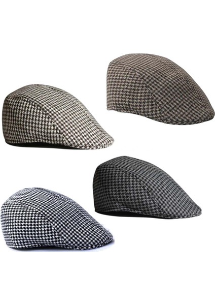 3xkids Beret Cap Erkek Kız Houndothooth Newsboy Şapka Flep Cabbie Hat Siyah+Gri 3 Pcs (Yurt Dışından) fiyatları