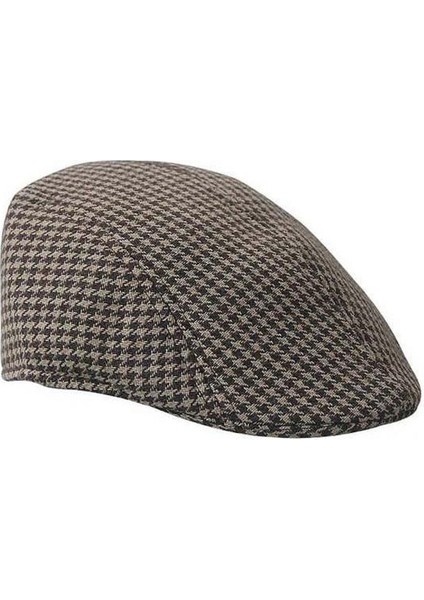 14XKIDS Beret Cap Erkek Kız Houndothooth Newsboy Şapkası Flep Cabbie Hat Brown+Beige 14 Pcs (Yurt Dışından)
