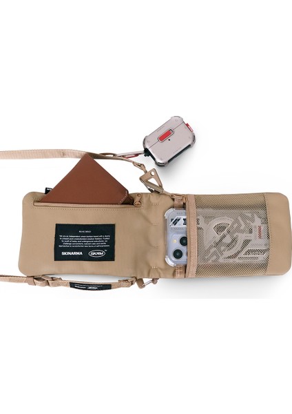Çapraz Vücut Çantası Sling Pouch Juno Cross-Hatch Naylon Scout Boyun Askı Kayışlı Haki