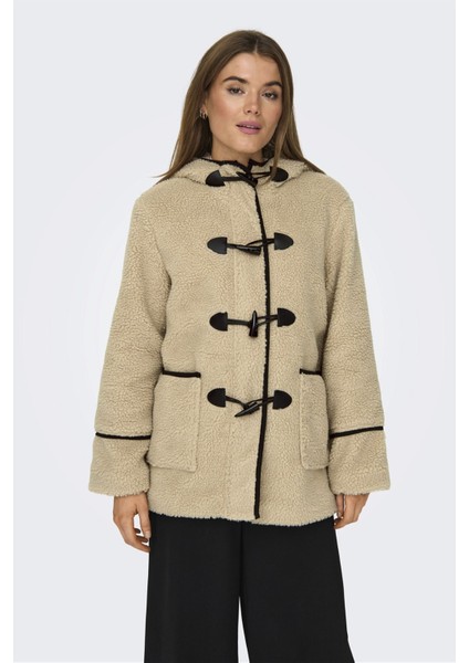 Onlmandy Regular Fit Kapüşonlu Peluş Mont Bayan Mont 15324122 modelleri