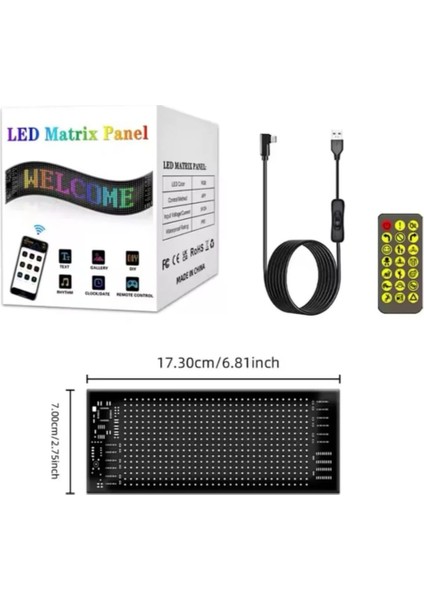 Matrix Piksel Panelışık Bluetooth Uygulama LED Tabelargb 5V Kayar Tabela