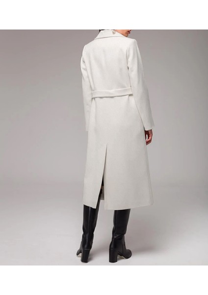 Tam Boy Kadın Kaşe Kaşmir Ekru Kaban fırsatları