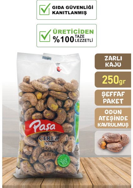 Odun Ateşinde Kavrulmuş Zarlı Kaju 250 gr (1. Kalite)