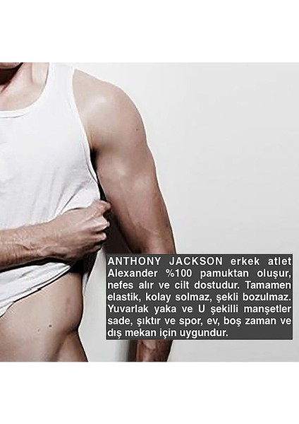 5'li Kutu Premium Klasik Erkek Atlet Alexander Ekstra Uzun- Taranmış Ince Fitilli Organik Pamuk fırsatları