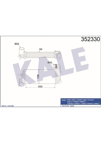 352330 Turbo Radtyatoru C-Max Iı Focus Iıı Transit Connect Tourneo Connect 1.5tdcı 11- BV619L440CK