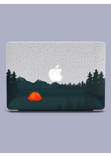 Macbook Air (M2-M3) Kılıf 13.6 Inç A2681-A3113 2022/2024 Şeffaf Kapak Tam Koruma Macos-15 Kamp Çadırı