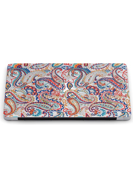 Macbook Air (M2-M3) Kılıf 15 Inç A3114-A2941 2023/2024 Şeffaf Kapak Tam Koruma Macos-08 Renkli Paisley