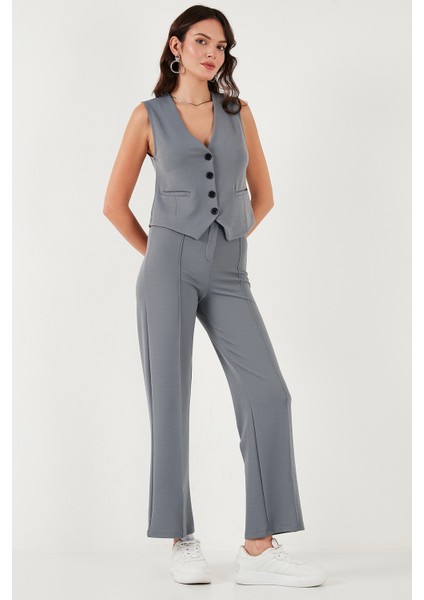 Streç Fitted Fit V Yaka Düğmeli Yelek Bayan Yelek 5865971 fiyatları