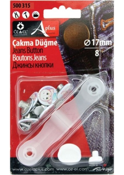 Bebek Baskılı Bebe Metal Çakma Düğme Seti 17 mm 8 Adet Çakma Düğme Aparatı Seti Bebek Düğme 500 307