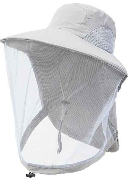 Başlı Arıcılık Şapkası Açık Hava Bahçeciliği Kampı Için Arıcılık Şapkası Açık Gri (Yurt Dışından)