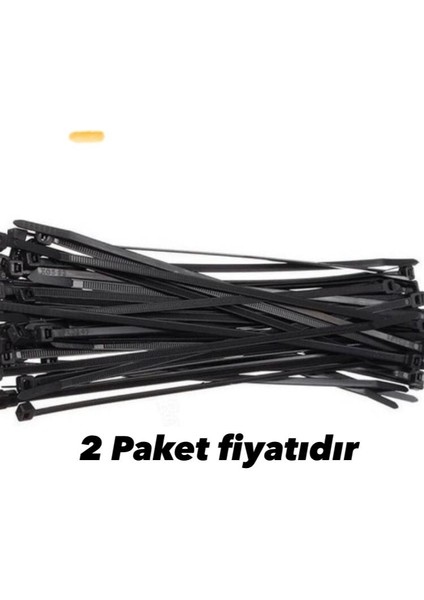 Kablo Bağı & Plastik Kelepçe & Cırt Kelepçe 4,8X200 mm Siyah 100 Adet (2 Paket Fiyatıdır)