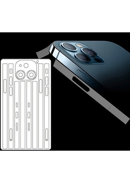 Iphone 14 Pro Max Yan Arka Kaplama Nano Hydrojel Film Çizilmez Darbe Emici Kaplama