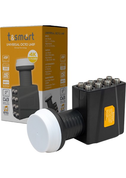 Tsmart 0.8db Ultra Hd 4K Unıversal Octo Sekiz Çıkışlı Lnb (4825)