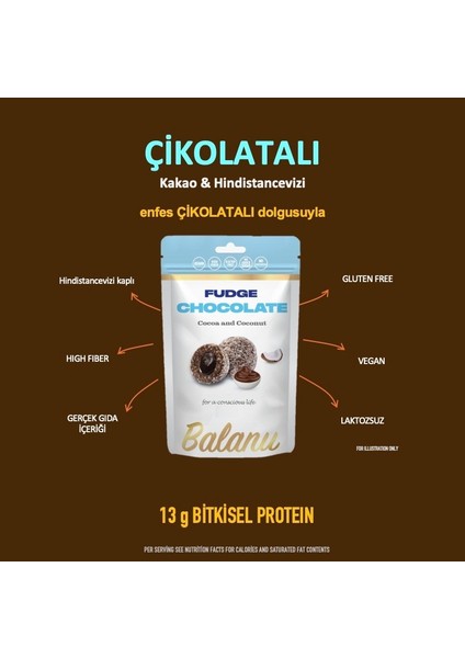 Fudge Kakao Dolgulu Hindistan Cevizi Kaplamalı Atıştırmalık 110G