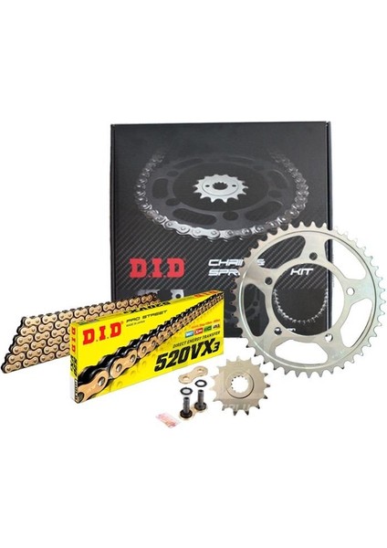 Dıd Ktm Duke 200 Zincir Dişli Seti (2012-2014) X-Ringli Zincir (Gold Renk)