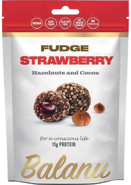 Fudge Çilek Dolgulu Fındık Kaplamalı Atıştırmalık 110G