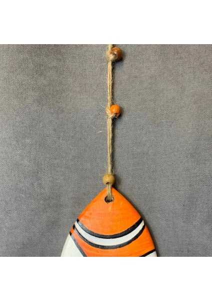 El Yapımı Balık Figürü Dekoratif Duvar Süsü - 9 x 19 cm