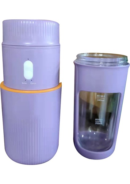 340 ml Küçük Taşınabilir Buzlu Içecek Sıkacağı Mini Şarj Edilebilir Meyve Suyu Bardağı Çok Fonksiyonlu Ev Meyve Sıkacağı (Mor) (Yurt Dışından)