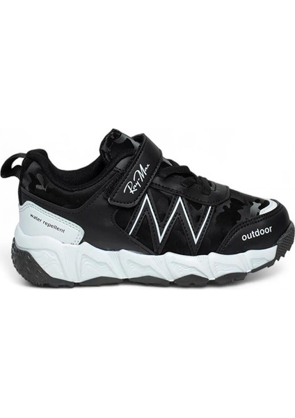 Rym Siyah Beyaz Erkek Çocuk Treking Kısa Bot Ayakkabı