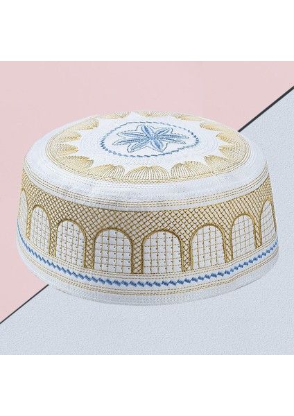 Erkek Dua Şapkası Kafatası Nakışlı Sarı (Yurt Dışından) modelleri