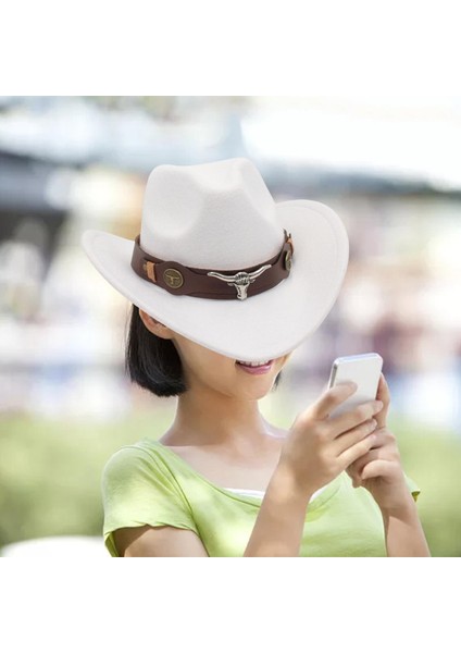 Sıradan Batı Şapkası Dersleri Yetişkinler Için Geniş Brim Cosplay Kostüm Şapkası Beyaz (Yurt Dışından) fiyatları