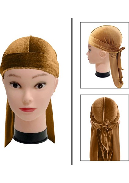 Unisex Nefes Alabilen Kadife Uzun Başlık Uzun Kuyruk Kemo Haki (Yurt Dışından)