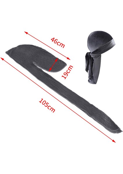 Erkek Kadife Uzun Tail Headwrap Chemo Şapka Gri (Yurt Dışından) fırsatları