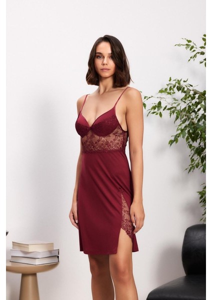 Bordo 6'lı Modal Gecelik Sabahlık Çeyiz Seti 5000