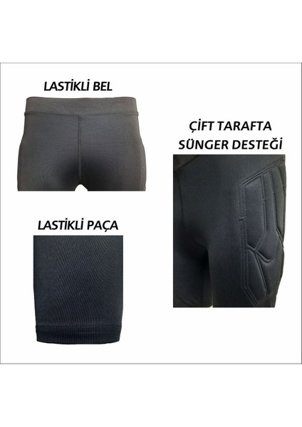 Kaleci Tayt Full Likra Pedli Kısa Siyah