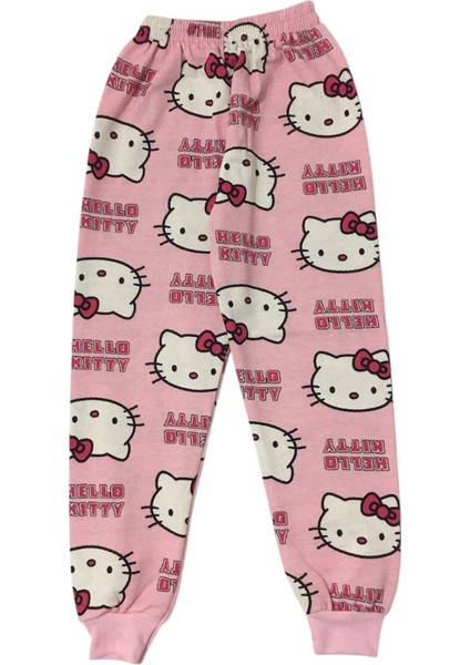 Kız Çocuk Hello Kitty Şardonlu Uzun Kollu Pijama Takımı