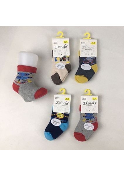 Ekinoks Dikişsiz Havlu Termal Çocuk Soket Çorap 4lü Set 0-4 Yaş 3044
