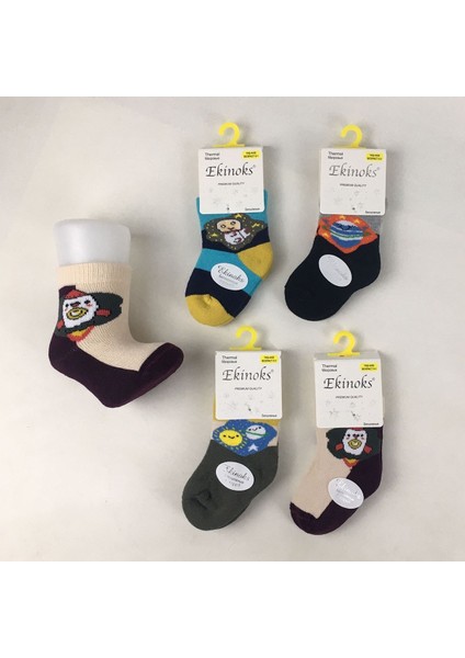 Ekinoks Dikişsiz Havlu Termal Çocuk Soket Çorap 4lü Set 0-4 Yaş 3050