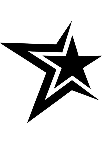 Yıldız Içinde Yıldız Sticker (Oto-Motor-Laptop-Duvar-Dekor) 10 x 10 cm