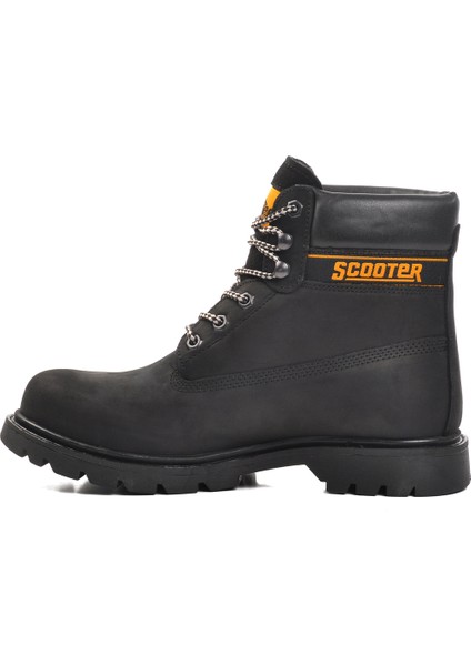 Siyah Nubuk Deri Su Geçirmez Unisex Bot G5130 G