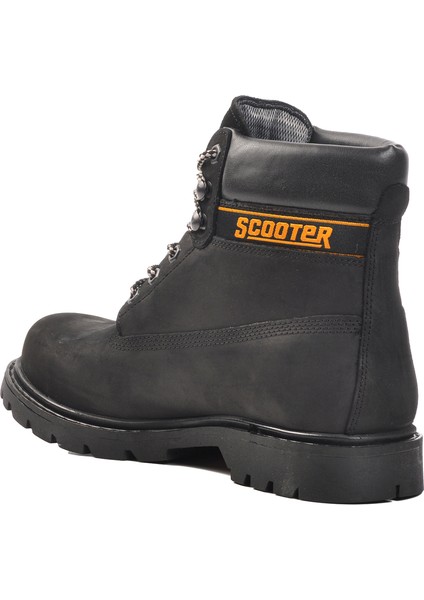 Siyah Nubuk Deri Su Geçirmez Unisex Bot G5130 G