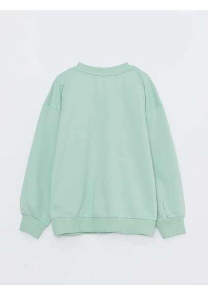 Kız Çocuk Pamuklu Sweatshirt Üç Boyutlu Çiçek Desenli fırsatları
