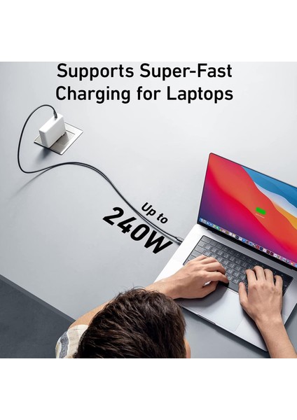 240W USB 4.0 Kablosu, LED Ekranlı, Tunderbolt 40GBPS 8K@60Hz Pd Tip C Kablosu, USB C - USB C Erkek - Erkek Kablo Kablosu Bilgisayar Type-C Laptop Pad Hub Için 1 Metre ZR850
