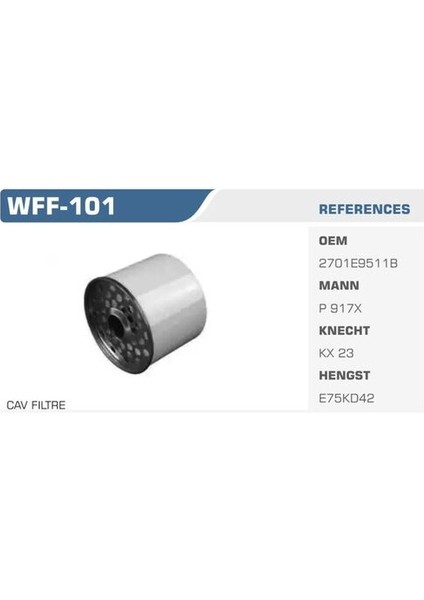 WFF-101 Mazot Filtresi Ducato Boxer 94-02 J9 Jumper 1.9d 2.5d Kolı:24 Ad