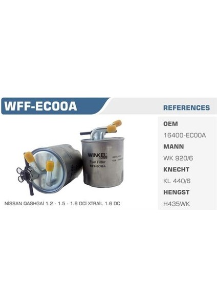 WFF-EC00A Mazot Filtresi Navara 05-12 2.5 Dcı Kolı: 50 Ad FN2089