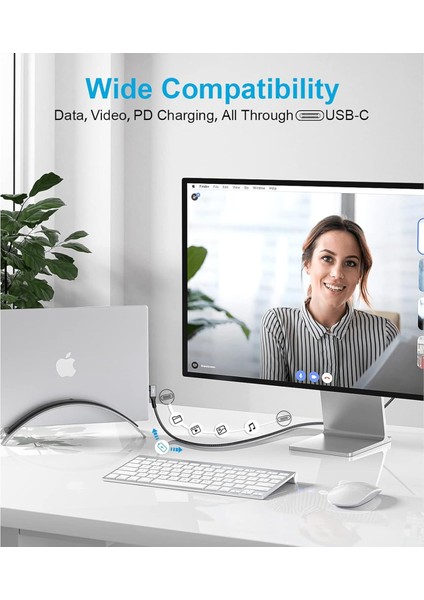USB 4 Kablo, Thunderbolt 4 Kablo Için Dik Açı Pd 240 W Çift Uyumlu 8k Hd Ekran USB C Kablosu 8K@60Hz 40GBPS Veri Aktarımı (1.2m/4ft) ZR849