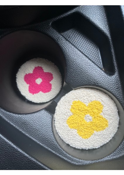 Punch Nakışı 2li Araba Bardak Altlığı / Car Coaster