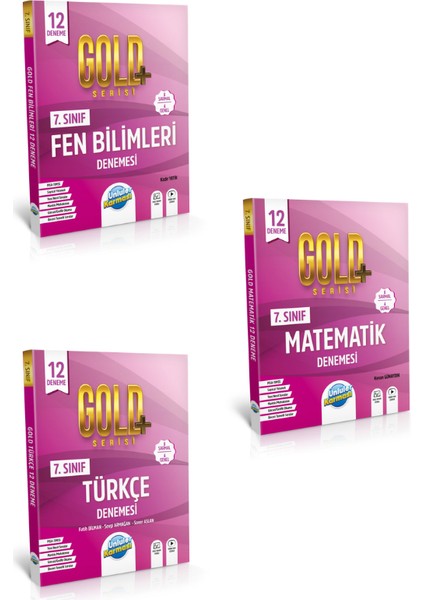 7. Sınıf Türkçe 12 - Matematik Gold 12 Deneme - Fen Bilimleri 12 Deneme 3 Kitap