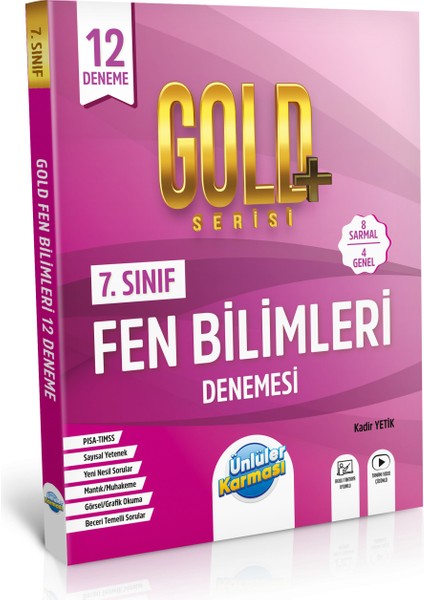 7. Sınıf Türkçe 12 - Matematik Gold 12 Deneme - Fen Bilimleri 12 Deneme 3 Kitap