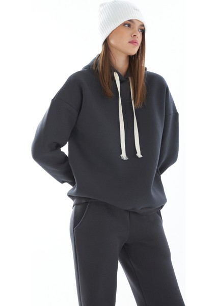 Kadın/ Kapüşonlu /uzun Kol /ön Gofre Baskılı / Spor Kordon Lu /sweatshirt modelleri