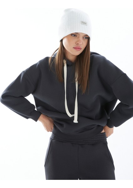 Kadın/ Kapüşonlu /uzun Kol /ön Gofre Baskılı / Spor Kordon Lu /sweatshirt fırsatları