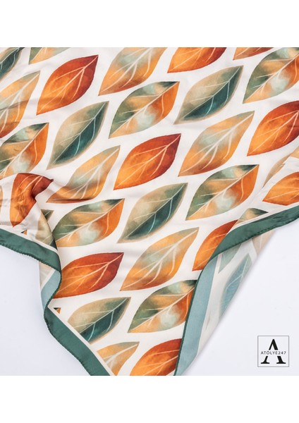 Özel Tasarım Hediye Seti- Yaprak Desenli Fular - 2 Adet Kahve Fincanı - Ahşap Tütsülük - Tütsü modelleri