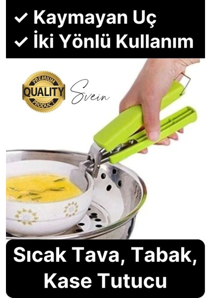 Dayanıklı Sıcak Tabak Tepsi Tava Kase Tutucu Aparat El Yakmaz Ayarlanabilir Tekli Tutma Sapı