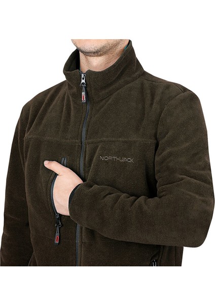 Himalaya Yesil Polar Ceket Erkek Günlük Polar Ceket NJ2001-301 Haki indirimleri