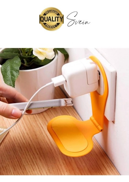 Pratik Priz Telefon Tutucu Şarj Askısı Standı Dekoratif Katlanır Plastik Adaptör Kablo Düzenleyici fiyatları