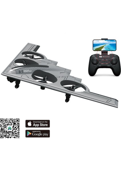 Vitrin Dolusu Uzaktan Kumandalı Full Fonksiyon 2.4g Şarjlı Kameralı Quadcopter Iha -Uçak-Helikopter